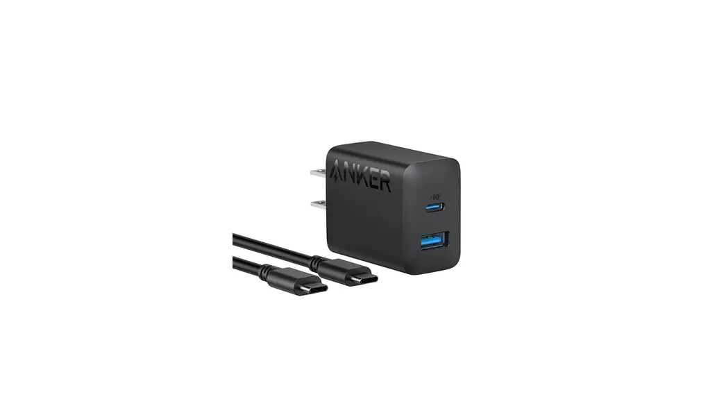 Anker Charger (20W, 2-Port) with USB-C ＆ USB-C ケーブル (20W USB-C＆USB-Cケーブル付属 2ポート急速充電器)【PSE技術基準適合/USB PD対応/PowerIQ搭載/コンパクトサイズ】 Android スマートフォン iPad その他 各種機器対応 (ブラック)