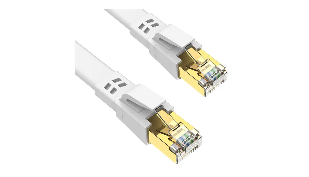 CAT8 LANケーブル カテゴリー8 ウルトラフラットケーブル 40Gbps/2000MHz ランケーブル やわらか FTPシールド イーサネットケーブル サーバー 企業様向け 業務用 屋外用 CAT8準拠 (6m-ホワイト)