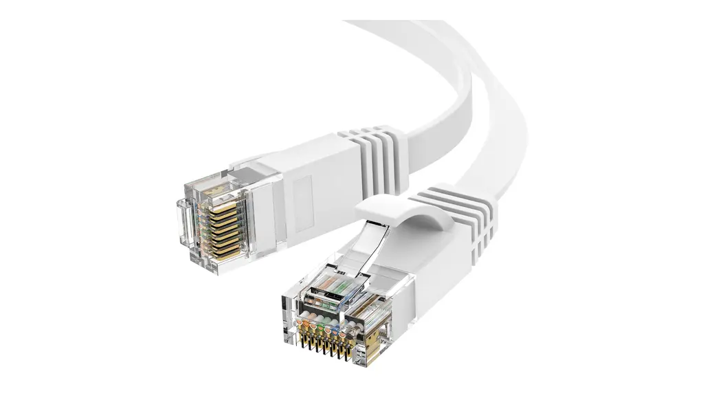 LANケーブル 20m 有線 ランケーブル フラットタイプ CAT6準拠 1.5mm厚 フラットケーブル 隙間用 カテゴリ6(ホワイト)