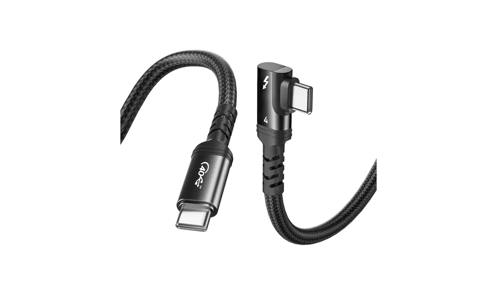 Thunderbolt 4 ケーブル L字型 0.5m 240W急速充電 8K対応 40 Gbps データ転送 Type-C&Type-C ケーブル USB-C & USB-C MacBook/iPad/Air/iphone15/iphone16/iphone17など対応(0.5M ブラック)