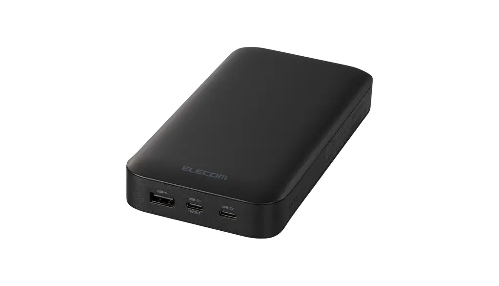 エレコム モバイルバッテリー 20000mAh 合計75W / 65W(単ポート) USB PD対応 3ポート Type-C×2 USB-A×1 大容量 C-Cケーブル付属 【 iPhone 16 15 Pixel OPPO iPad10 9 等対応】 ブラック EC-C17LBK