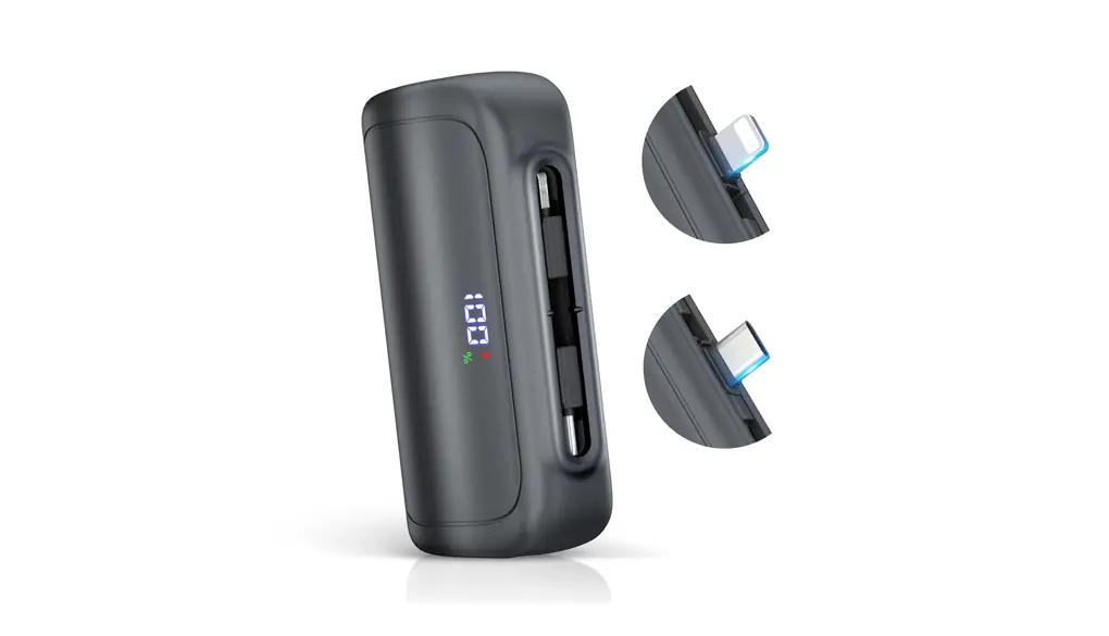 【新登場】 モバイルバッテリー 6800mAh 軽量 約100g 小型 MFi正規認証 Lightningコネクター & タイプCケーブル内蔵 Type-Cポート出入力 2台同時充電 携帯充電器 スマホ充電器 2.4A 急速充電 コードレス 機内持ち込み可 旅行/出張/アウトドア/停電対策/防災 iPad/iPhone/Android各種スマホ対応PSE技術基準適合 (ブラック)