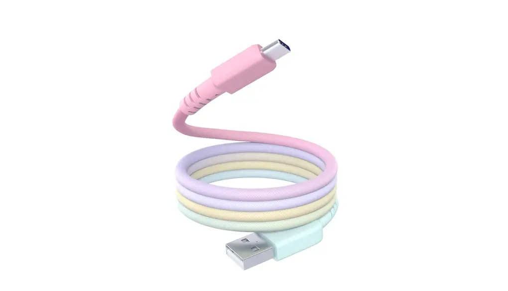 MOTTERU (モッテル) マグネットケーブル グラデーション USB-A to USB-C iPhone Air 17 17Pro 16 15 シリーズ 磁力でまとまる 形状記憶 磁石 急速充電 データ転送 1m シャーベット MOT-MGGAC100-SE