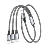 【短いのに全部つながる】RAVIAD 3in1 充電ケーブル 100W・50cm｜デスクも車内もこれ1本で落ち着く