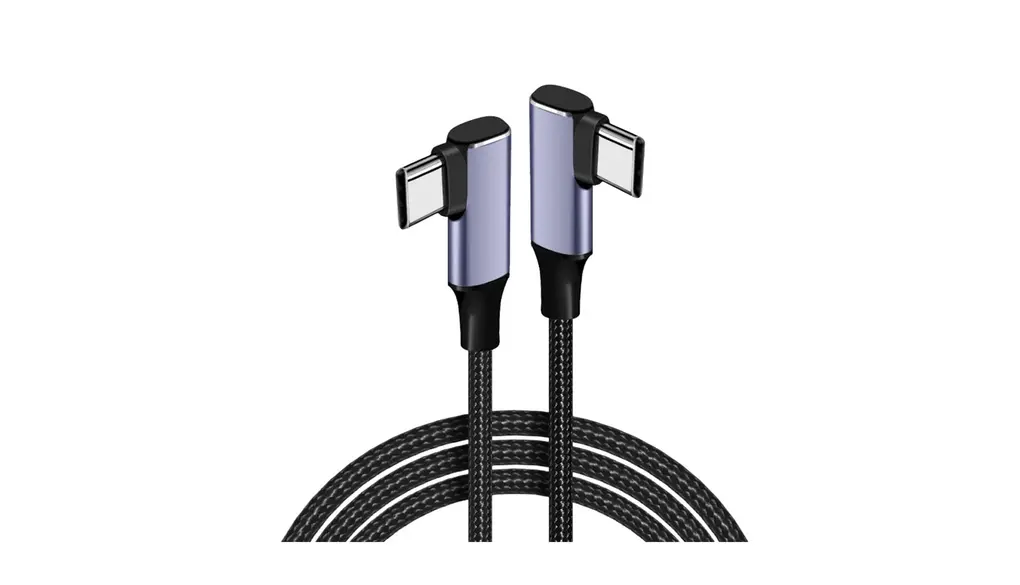 USB C ケーブル L字 1M Type-c L型 PD対応 100W急速充電 超高耐久ナイロンiPhone15/MacBook/iPad/Galaxy/Xperia/PS5/Switch等タイプc機種対応【ビデオ出力非対応】