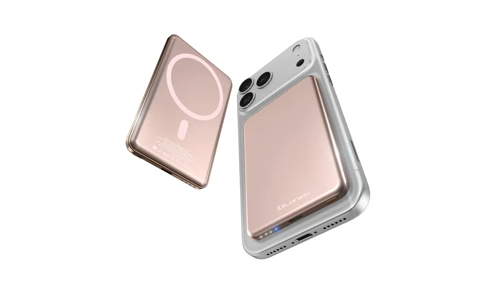 ULiXWH【業界初のチタン素材・MagSafe対応】モバイルバッテリー マグセーフ対応 軽量 小型 10000mAh ワイヤレス マグネット式 20W急速充電 Type-C FCC/PSE認証済み iPhone17/16/15/14シリーズなど対応 機内持ち込み可 (デザートゴールド)