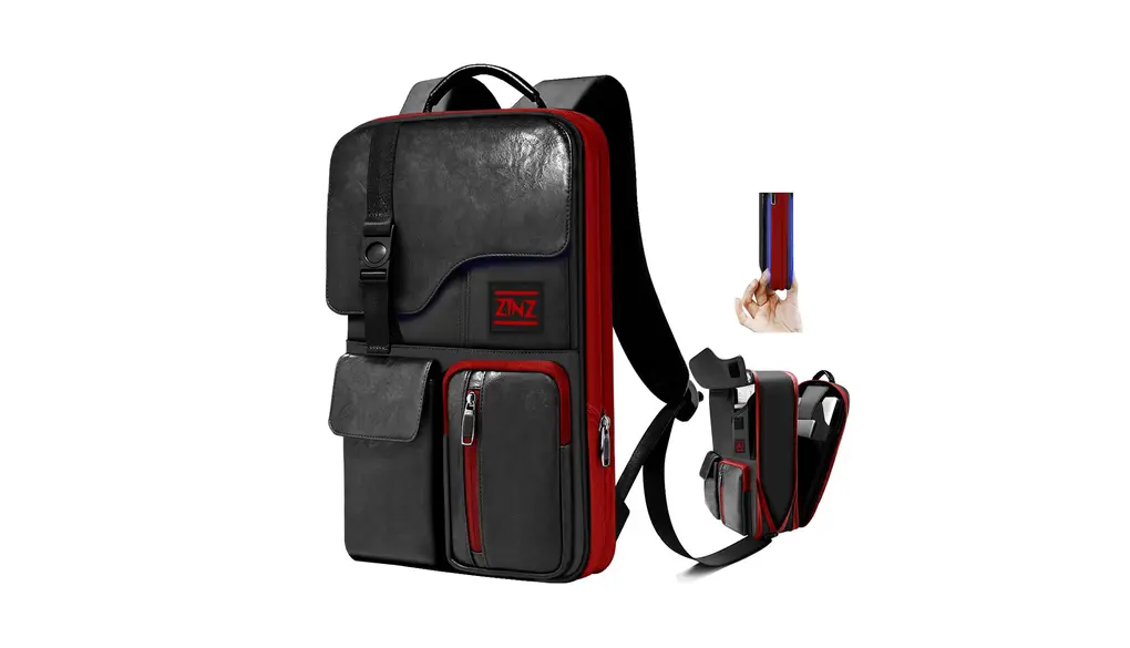 [ZINZ] スリム＆拡張型 ラップトップバックパック 15.6インチ 防水 コンピュータ リュック 防犯仕様 メンズ レディース 旅行・通勤用, ブラック＆レッド