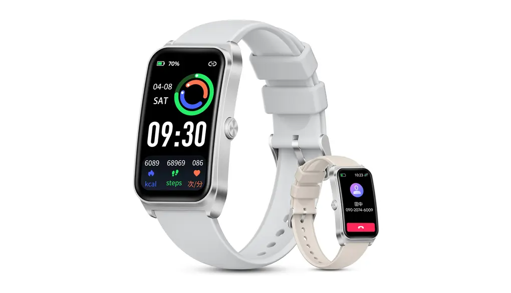 FOSMET FOS10 スマートウォッチ 1.47インチ大型曲面ディスプレイ 7日間のバッテリー持続時間 快速充電 アプリのGPS連動可能 IP68防水 スマートバンド 薄型メッセージ通知 100種類以上のスポーツモード＆文字盤設定 バンド交換可能 iPhone アンドロイド対応 付属ベルト2本 TELEC認証取得済【正規品】 (シルバー)