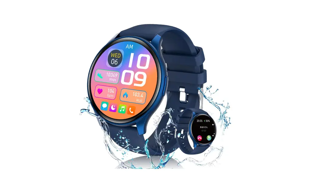 明誠 スマートウォッチ Bluetooth5.3通話 歩数計 活動量計 150+種類運動モード 腕時計 1.43インチAMOLED高精細大画面 IP67防水 スポーツウォッチ 消費カロリー 睡眠検測 文字盤自由設定 音楽再生Twitter/Line/SMSなど着信通知 iPhone/Android適用 ブルー
