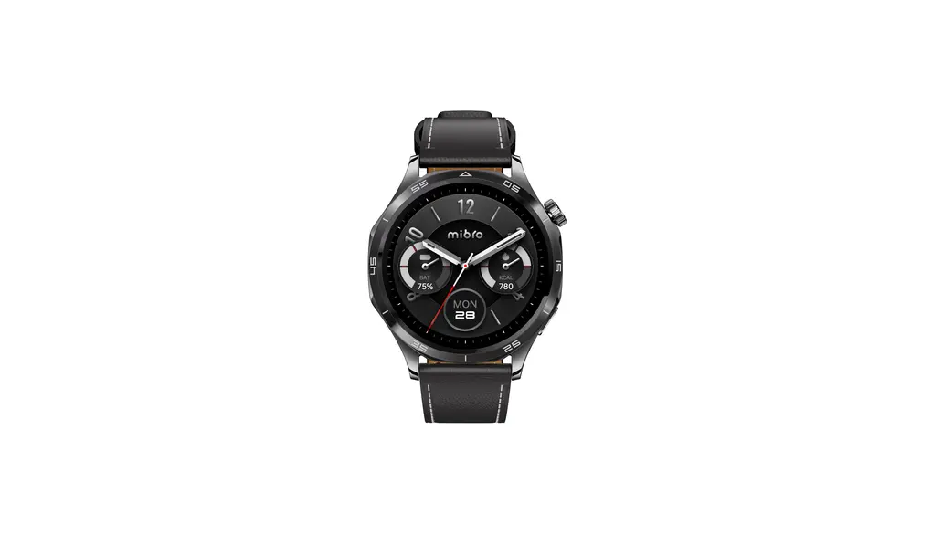 Mibro Watch GT ランニング スマートウォッチ AIスマートアシスタント AIウォッチフェイス 1.43インチAMOLED 高性能 GPS内蔵 心拍数 睡眠 ストレス 健康管理 Bluetooth通話 スマホ通知 100+スポーツモード iPhone対応 アンドロイド対応 替えバンド付き (ブラックレザー)