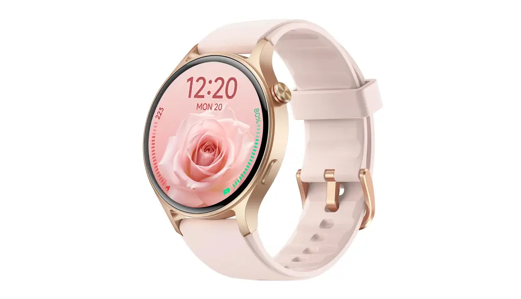 スマートウォッチ レデイース 丸形 iPhone対応 アンドロイド対応,Line アプリ通知 1.32"AMOLEDスクリン 12日長持ち IP68防水 BT5.3通話 常時表示 円型腕時計,睡眠管理 心拍数 SP02 110+運動モード 歩数記録 カロリー消費 スポーツウォッチ(ピンク, 1.32)