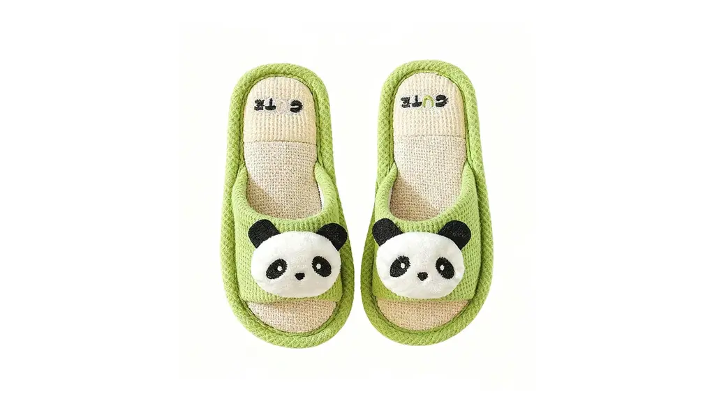 [Didabotak] 子供用スリッパ 綿麻 動物 パンダ ルームシューズ 女の子 男の子 来客用 室内履き キッズ 軽量 滑り止め 柔らか 通気性 軽量 春夏秋冬 男女兼用