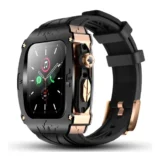 GLuYuan 高級メタルケース Apple Watch 44mm/45mm対応｜ブラック×ローズゴールドで“別物級”に化ける重厚カスタム