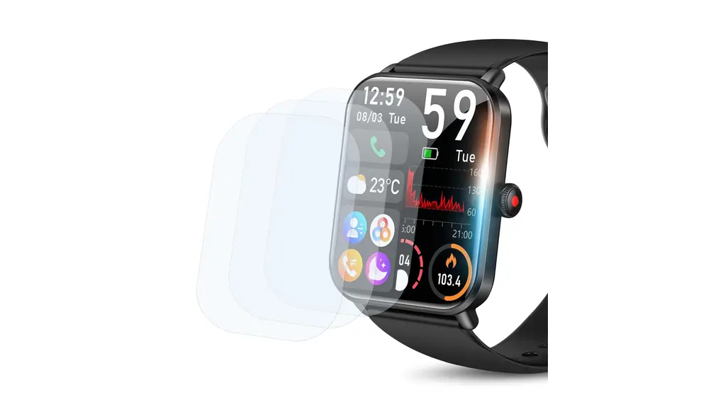 【4枚セット】スマートウォッチ保護フィルム 2.0インチ対応 高透過率 NY36 自動気泡除去 柔軟TPU製 傷防止 保護フィルム (対応機種：NY36 フィルムサイズ：42.1mm×33.1mm)