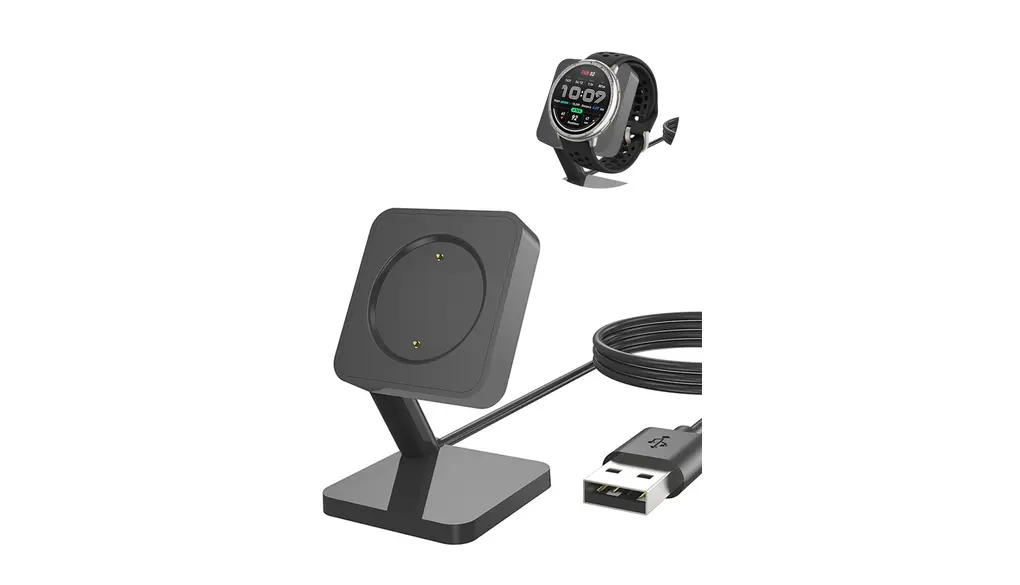 For Amazfit Active 2/Amazfit Bip 6 スマートウォッチ 対応 Amazfit Active 2 対応 充電スタンド 充電ドック【YAJOJO】持ち運び便利 磁気吸着 軽量(ブラック)