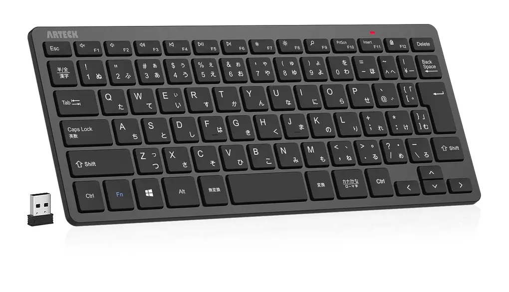 Arteck 2.4Gワイヤレスキーボード 無線 軽量 コンパクトメディア機能 ホットキー ショートカット コンピューター、デスクトップ、PC、ラップトップ、Surface、スマートテレビ、Windows11/10/8/7との交換性あり、黒