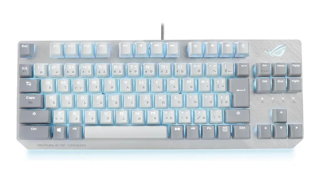 【Amazon.co.jp限定】ASUS ゲーミングキーボード ROG Strix Scope NX TKL Moonlight White 有線 メカニカル 日本語配列 80%レイアウト RGB FPS対応 ROG NXスイッチ アルミフレーム Aura Syncライティング搭載 国内正規品 2年保証