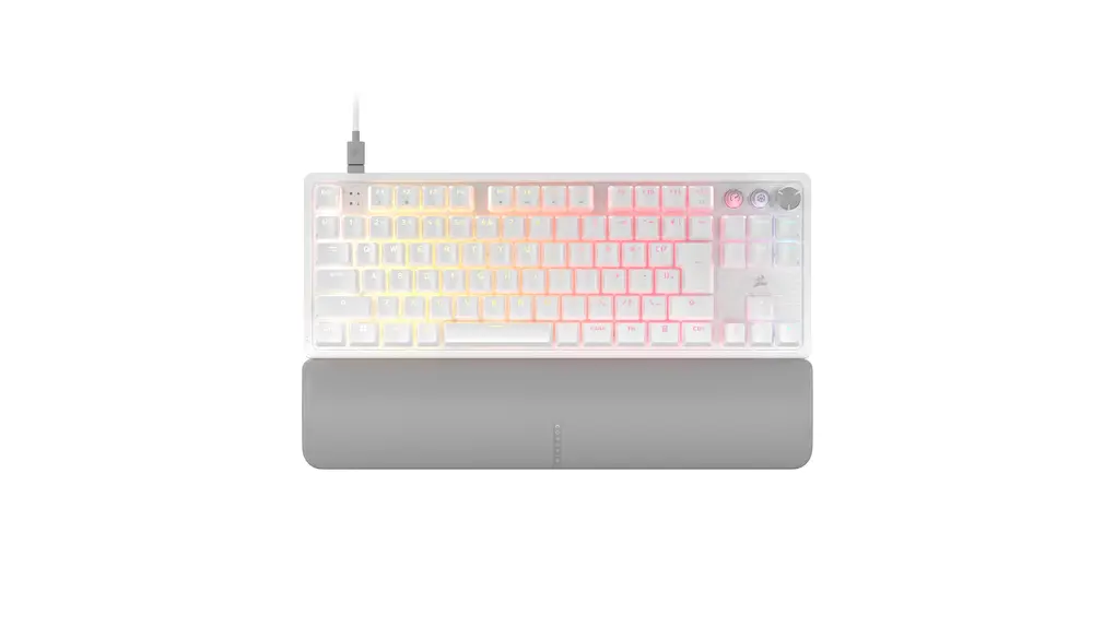 【Amazon.co.jp限定】ラピッドトリガー搭載 CORSAIR K70 PRO TKL MGX Hyperdrive磁気式キースイッチ ホワイト ゲーミングキーボード 脱着可能パームレスト付き ラピトリとSOCD同時に使用可能 8000HZ polling rate 日本語配列 ホワイト CH-911921G-JP2【Call Of Duty Black Ops 6推奨モデル】