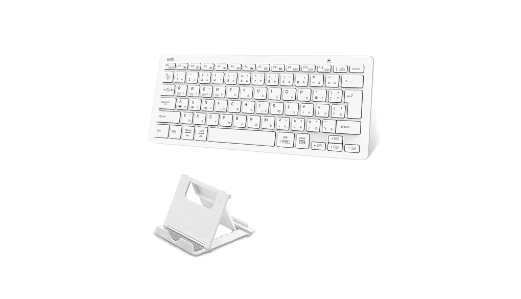 Ewin Bluetoothキーボード 日本語配列 マルチペアリング 3台同時接続 タブレット スマホ アイパッド ノート PC用 iOS Android Windows Mac対応 スタンド付き 在宅勤務 リモートワーク用 かな入力 ワイヤレス キーボード ホワイト