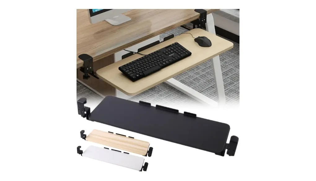 life_mart キーボードスライダー 後付け 幅75cm 【 高さ調整可能 穴あけ不要 】 キーボードトレイ クランプ式 幅広タイプ マウストレイ付き キーボード台 デスク下収納 省スペース オフィス 在宅ワーク (ブラック)