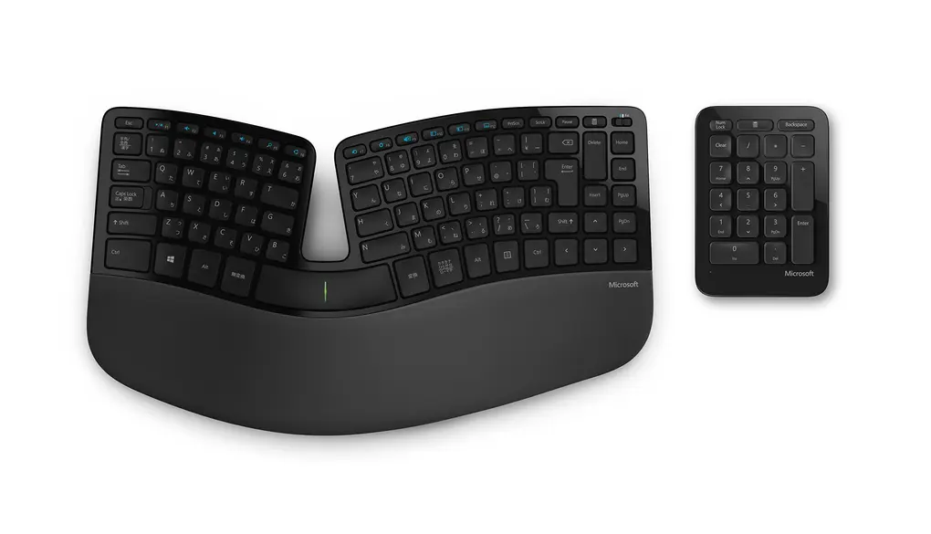 マイクロソフト スカルプト エルゴノミック キーボード for Business (簡易パッケージ) 5KV-00006 : ワイヤレス キーボード テンキー パームレスト USBレシーバー ( ブラック )