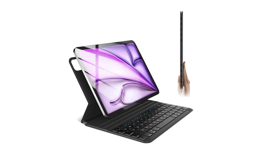 【2026新型】Omikamo ipad Air 11インチ キーボード ケース M2/M3対応 超軽量&1300h超長使用時間 ipad pro 11インチ キーボード 第1/2/3/4世代 日本語配列 ipad air キーボード 第5/4世代 10.9インチ対応 電池式&電池交換可 マルチペリング 超薄 パンダグラフ 磁力吸引 電量確認可 ブラック