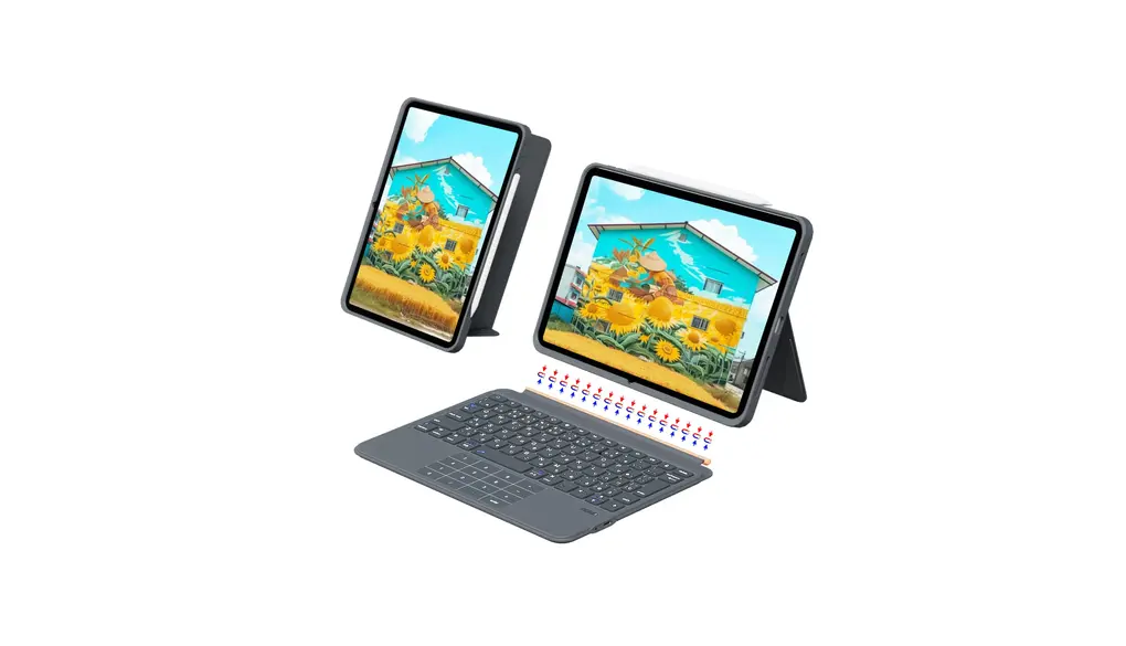 【業界革新版】Ewin iPad A16 11世代/10世代 キーボード付きケース 軽量 460g 標準JIS日本語配列 iPad Air M3/M2 第4/5世代 10.9/11インチ iPad Pro 11インチ 第1/2/3/4世代対応 逆L型enterキーと左右shiftキー 脱着式 横/縦置き 高精度タッチパッドとテンキー付き bluetooth 5.3 ワイヤレス 2台接続可能 グレー