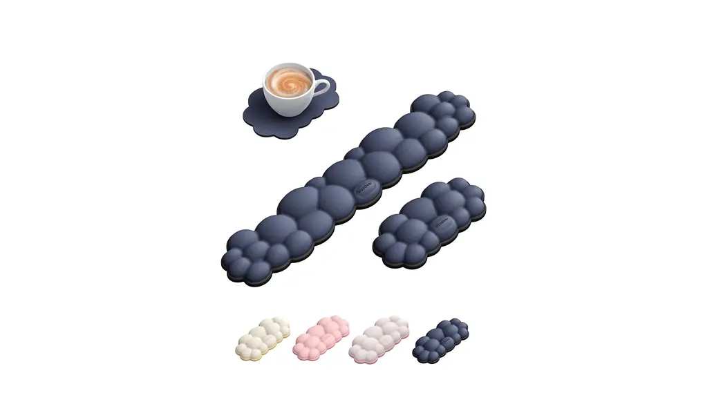 VAYDEER リストレストセット クラウド キーボード 手首置き 低反発 パームレスト クッション 人間工学デザイン 可愛いデスクアクセサリー コンピュータ/タイピング/オフィス/仕事/家庭/ゲーム用 Wrist Rest Set（キーボードレスト＋マウスレスト＋コースター）