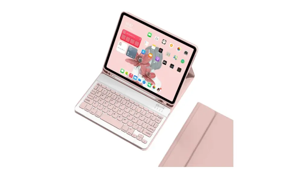 Xiaomi Redmi Pad 2 11インチ キーボードケース wi-fiモデル/4Gモデル対応 可愛い カラーキーボード シャオミ Redmi Pad2 ケース 配色 分離式 ペン収納可能,ピンク