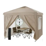 キャンプも庭先も自由自在！FLOUREE タープテント 2.5m×2.5m｜ワンタッチ設営＆4面サイドシートで快適アウトドア