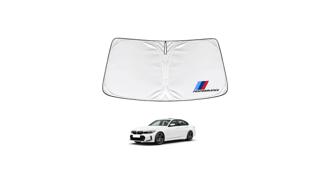 BMWに向け 3シリーズ F30 F31 F34 2012年1月～2020年12月 車種専用設計 サンシェード "///Ｍ"ロゴ付き 車 フロント さんしぇーど 暑さ対策 日除け 遮熱 遮光 uvカット 紫外線遮蔽 折り畳み式 収納ポーチ付き 取付簡単 保護パーツ