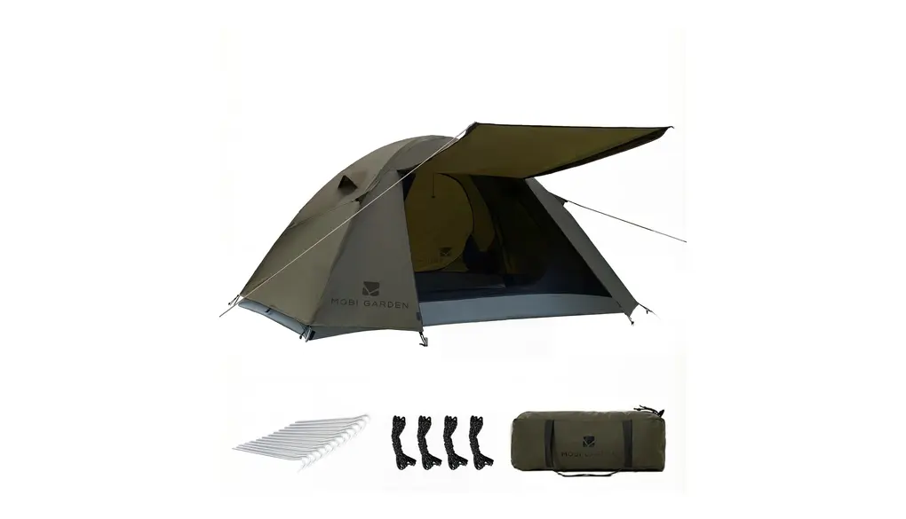 MOBI GARDEN テント キャンプテント 二重層 軽量 コンパクト アルミ製ポール 撥水加工素材 UVカット アウトドア 簡単設営 収納バッグ付き キャンピング 登山