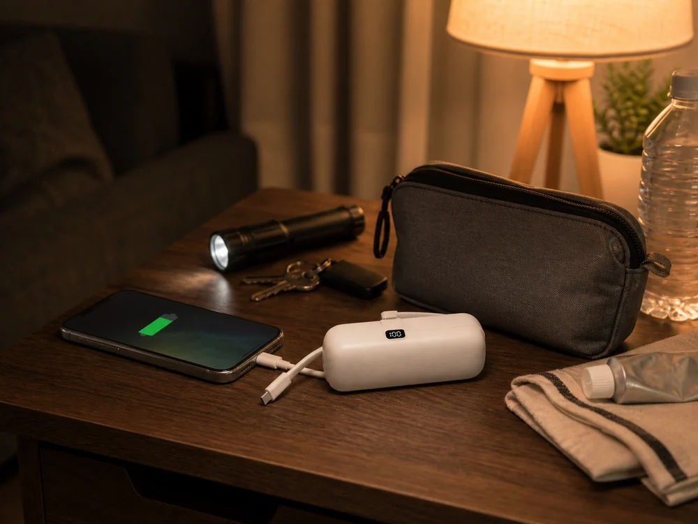自宅でスマホの予備電源として使うNaiere Beauのモバイルバッテリー