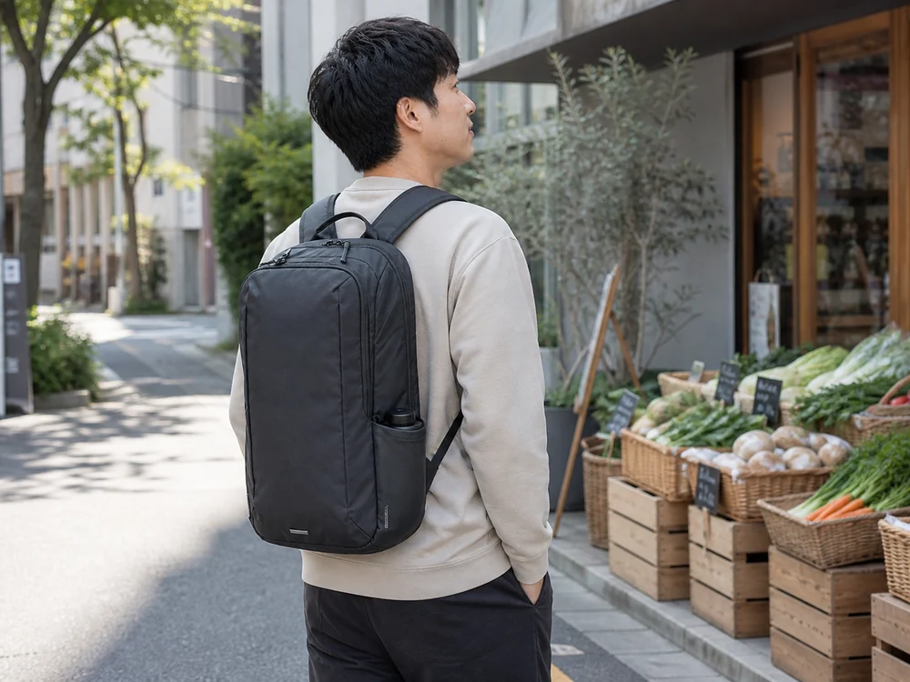 街歩きで軽やかに使えるバックパックのイメージ